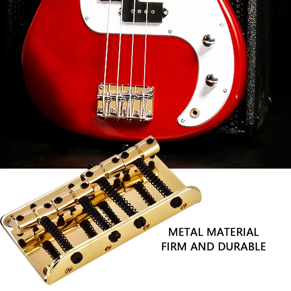 Professional Metal Four String Bass Bridge For 4 String Electric Bass Guitar