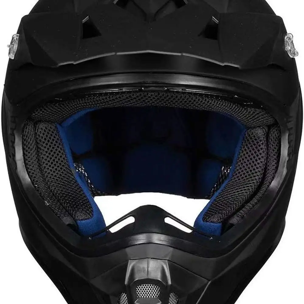 خوذات الدراجة الترابية للشباب موتوكروس ATV BMX MX الطرق الوعرة كاملة الوجه، معتمدة من وزارة النقل، أسود غير لامع، شبابي-XLarge #3