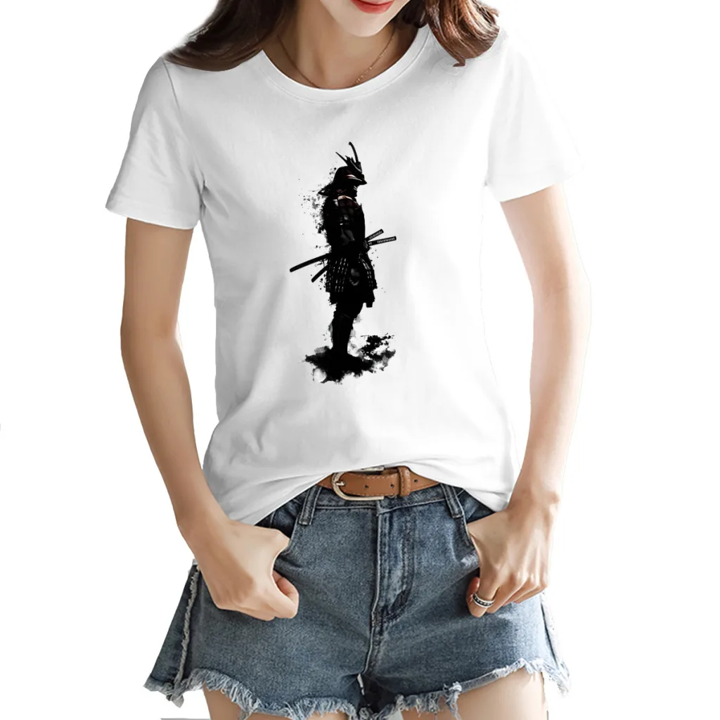 

Armored Samurai Women's Printed Short Sleeve T-Shirt, Harajuku Style, New Summer Top