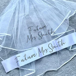 Personalizzato personalizzato sposa per essere futuro Mrs velo sash Bach weekend addio al nubilato addio al nubilato addio al nubilato decorazione di nozze regalo