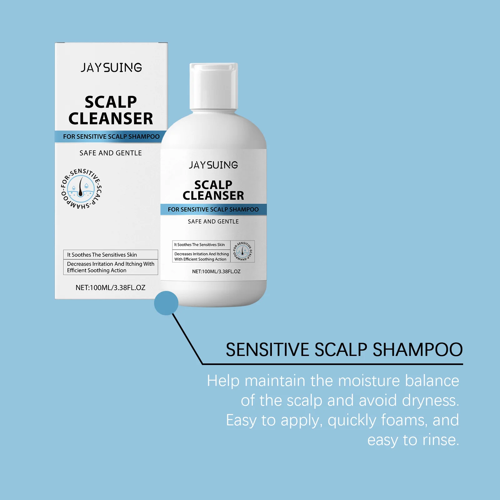 JAYSUING Hair Nourishing Shampoo Removing Dandruff Oil Control Eliminate Frizz Fix Fork Promote Hair Growth Scalp Sooth Shampoo