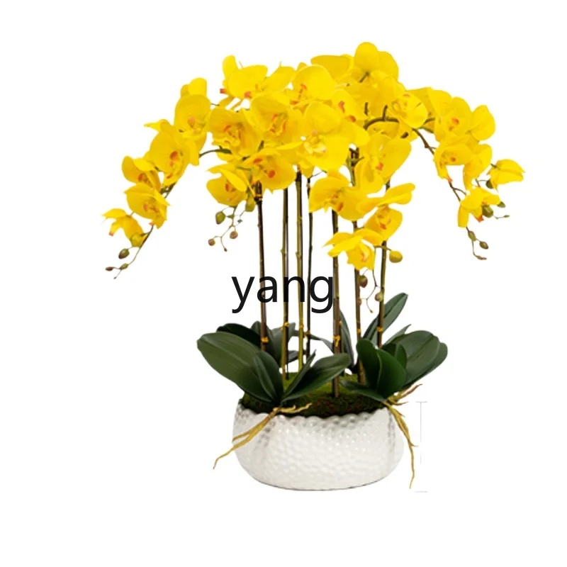 LXL Moisturizing Simulation Phalaenopsis Floral Artificial Flower Potted Indoor Living Room Decoration