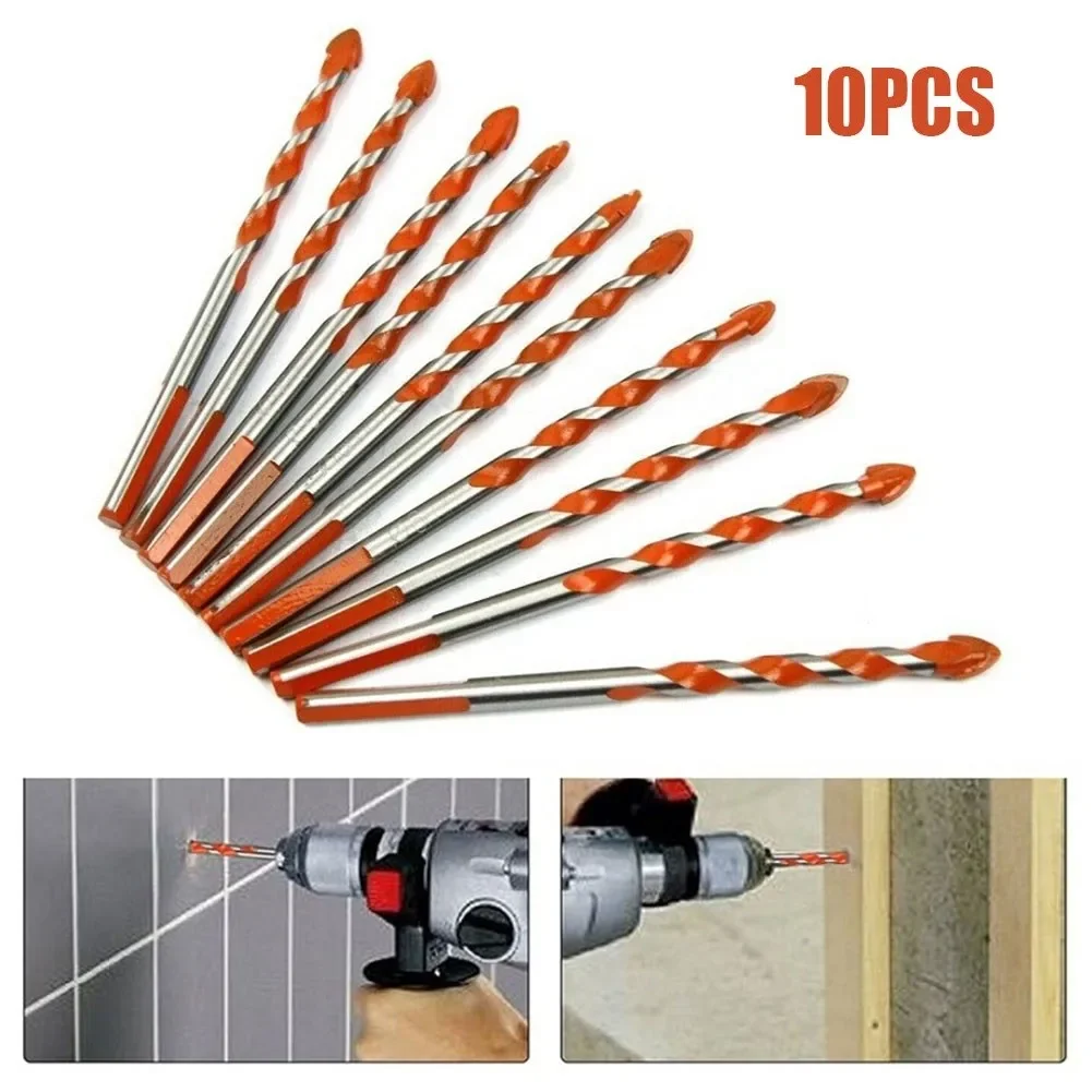 10PCS Center Drill Bits For Drilling Glass Ceramic Tiles Walls Metal Etc 6mm Tungsten Carbide Drill Bit Set Drilling Tools