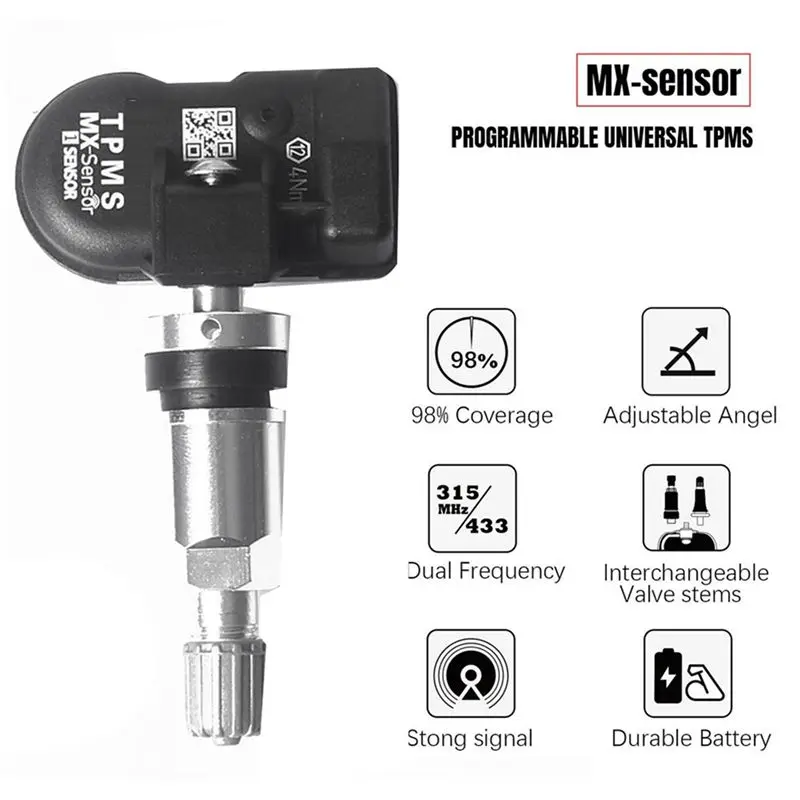 Steady 4Pcs Programmable MX Sensor 315MHZ+433Mhz Universal 2 In 1 Tire Pressure Monitoring System TPMS Tool-Program For AUTEL - view 6