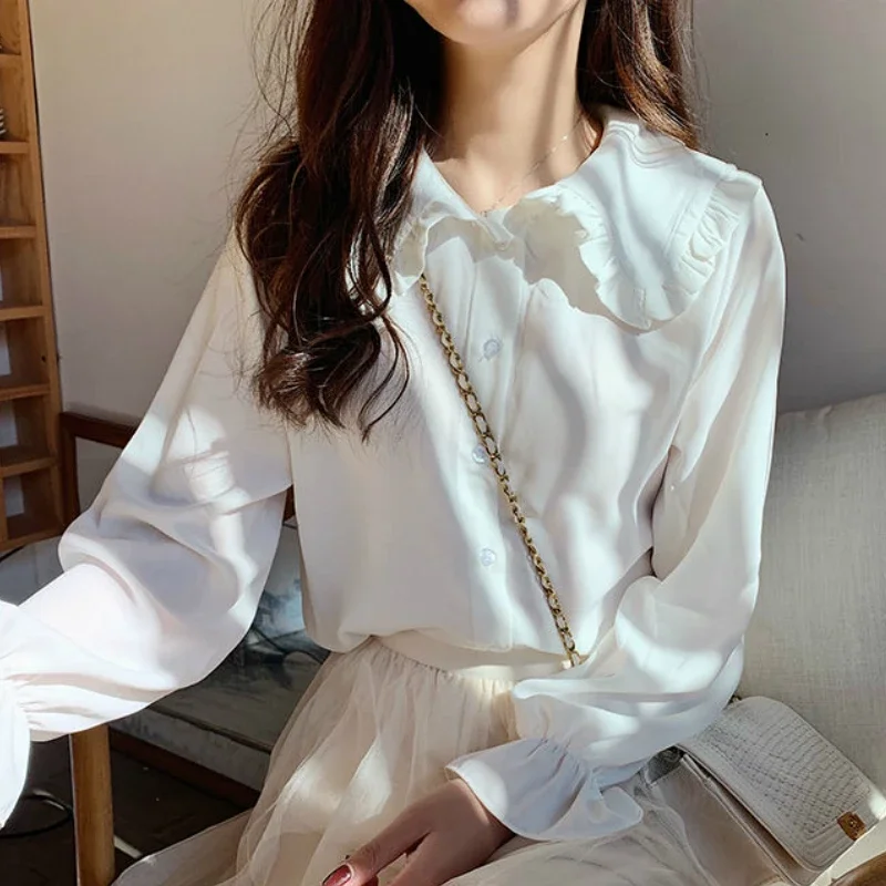 Shirts Women Pure Fresh Simple Leisure Popular Sweet Girls Spring New Arrival Kawaii Blouses Holiday Female Clothes Preppy Style