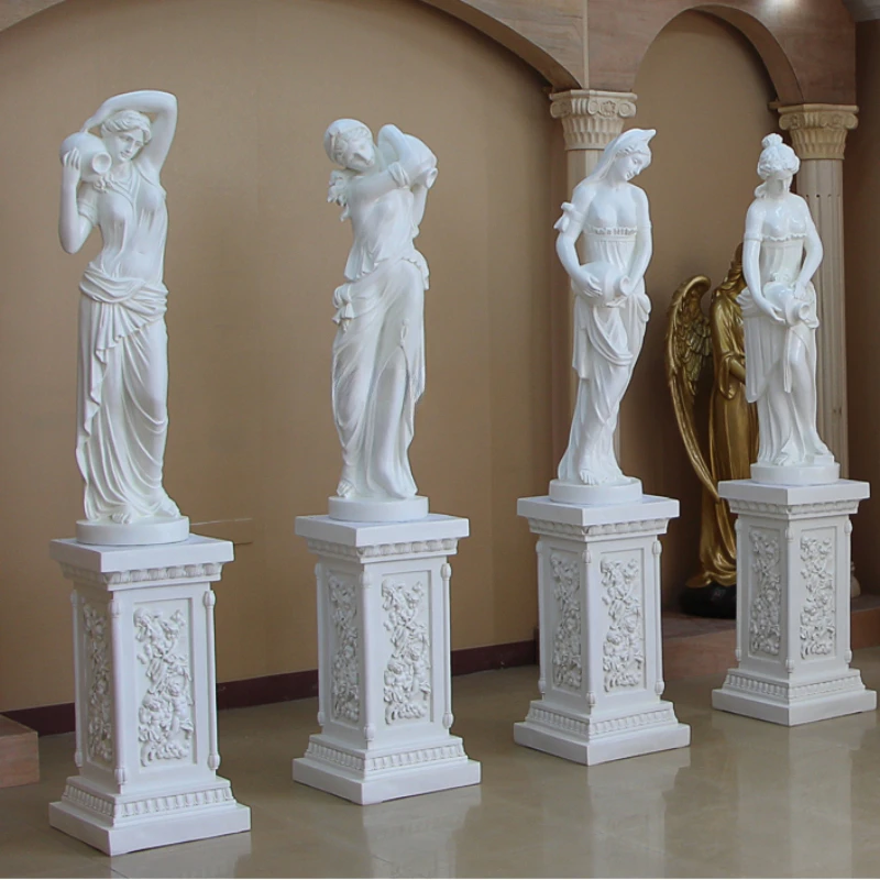 European-Style Lady Carrying Pot Sculpture Lobby Foyer Real Estate Villa Hotel Outdoor Garden Soft Furnishings Artwork