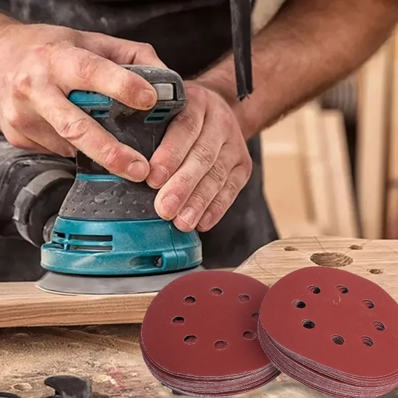 100PCS Sanding Discs 8 Hole Hook And Loop Adhesive Sandpaper 125mm 80~3000 Grits For Random Orbital Sander Abrasive Sheets Tools view 3
