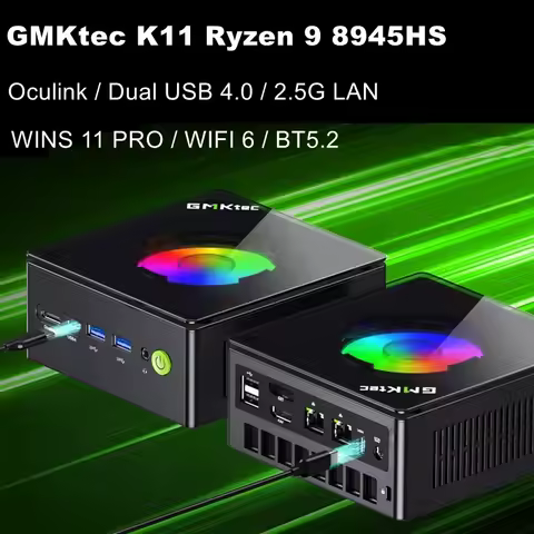 GMKtec K11 MINI PC Ryzen 9 8945HS Windows 11 PRO DDR5 5600Mhz PCIE4.0 NVMe SSD WiFi 6 BT5.2 Oculink Dual USB 4.0 2.5G LAN