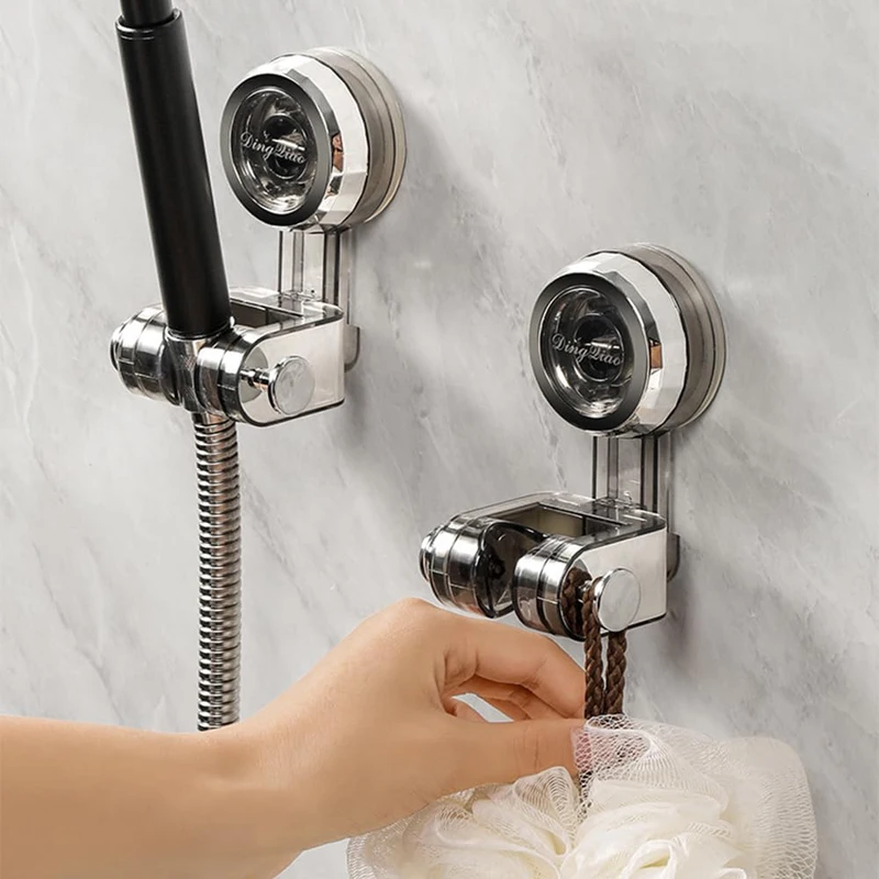 Shower bracket Suction Cup Shower Bracket Movable and Adjustable Shower Head Seat Without Punching Vacuum adsorption Shower Base