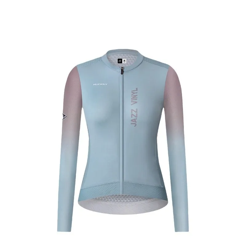 

NUCKILY Women Long Sleeve Cycling Jersey Quick Dry Breathable Road MTB Bike Shirt UV Protection Rear Pockets Reflective