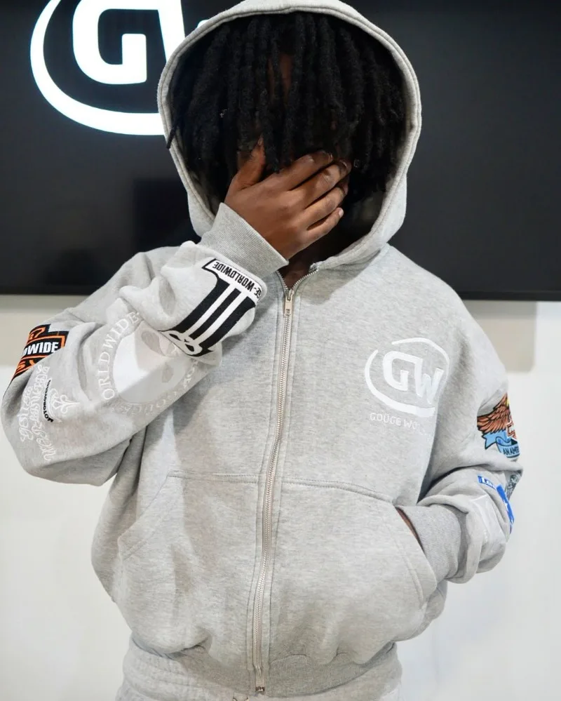 เสื้อฮู้ดดี้สไตล์โกธิคพังก์ร็อกทรงหลวมลายการ์ตูนอเมริกันย้อนยุค Y2K ดีไซน์สร้างสรรค์ทันสมัยสำหรับผู้ชาย