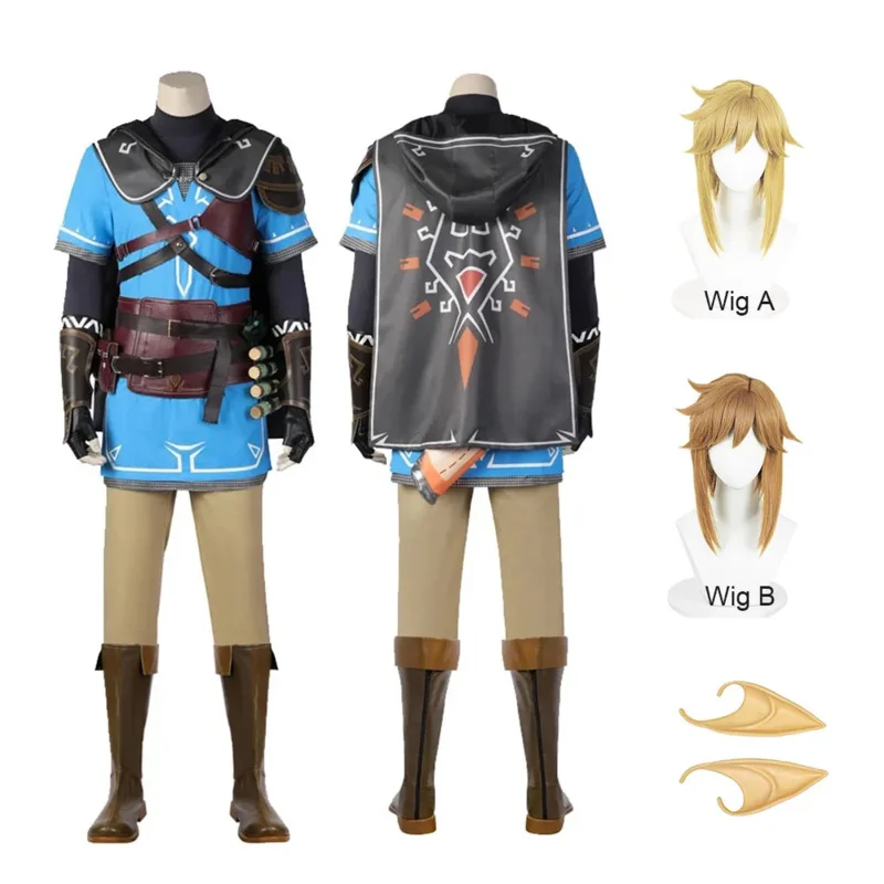 Costume de Cosplay Tears of the Kingdom Link pour hommes et enfants, cape, T-Shirts et pantalons, accessoires d'halloween et de noël, nouvelle collection 2025 P QAQ2