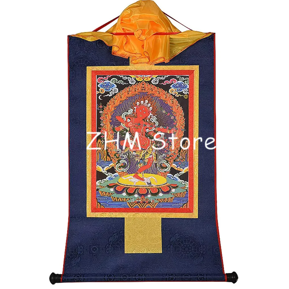 Kurukulla/Ksitigarbha/Auspicious Mother/Eighteen Arhats Gold Print Painted Tibetan Figurine Decorate Hanging Buddhist Thangka