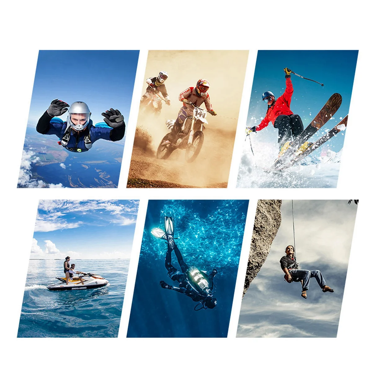 FLLF WiFi Anti-Shake Action Camera 5K 30FPS Doppio schermo 170 °   Telecamera sportiva impermeabile grandangolare 30M con telecomando