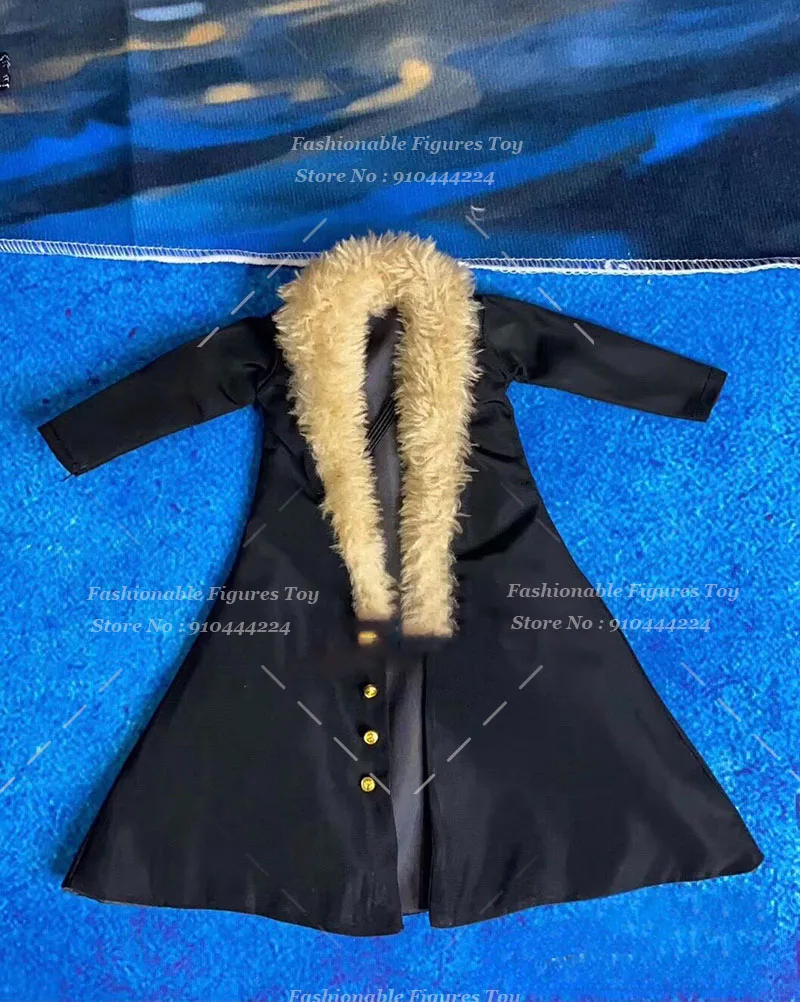 

VAH One Piece 1/12 Мужской солдатский сер Крокодиловый плащ Черный однобортный ‌ Ветровка подходит для 6-дюймовых фигурок куклы