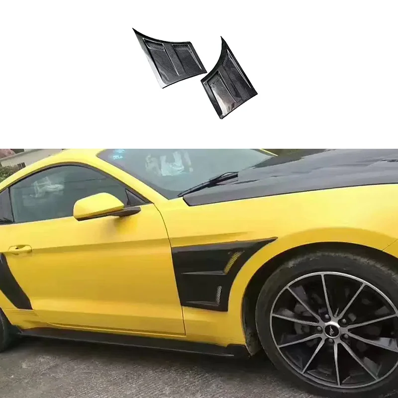 

Carbon Fiber Fibre Side Bumper Front Fender Vents Flairs For Ford Mustang 2015-