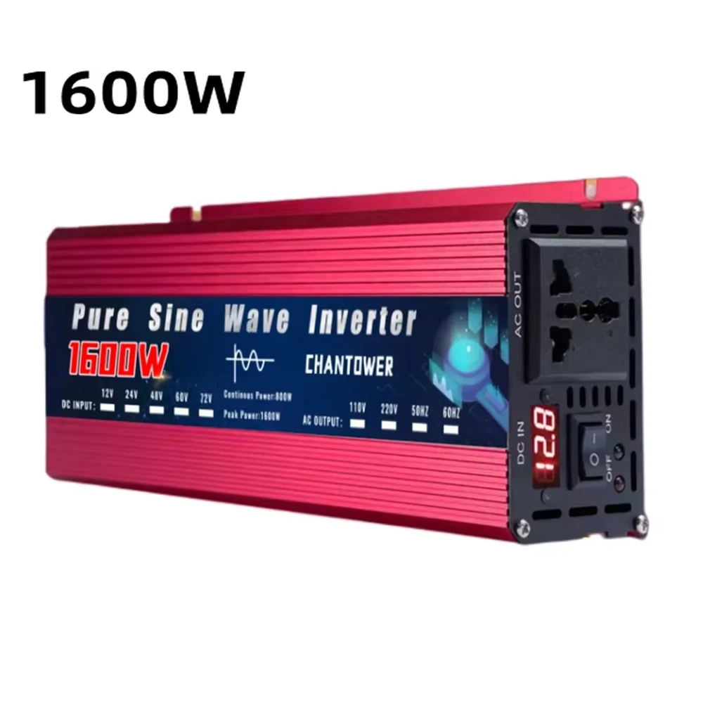 Pure Sine Wave Inverter 12V/24V 220V 1000W 2200W 3000W 4000W 5000W DC To AC Portable Power Voltage Converter Car Solar Inverter