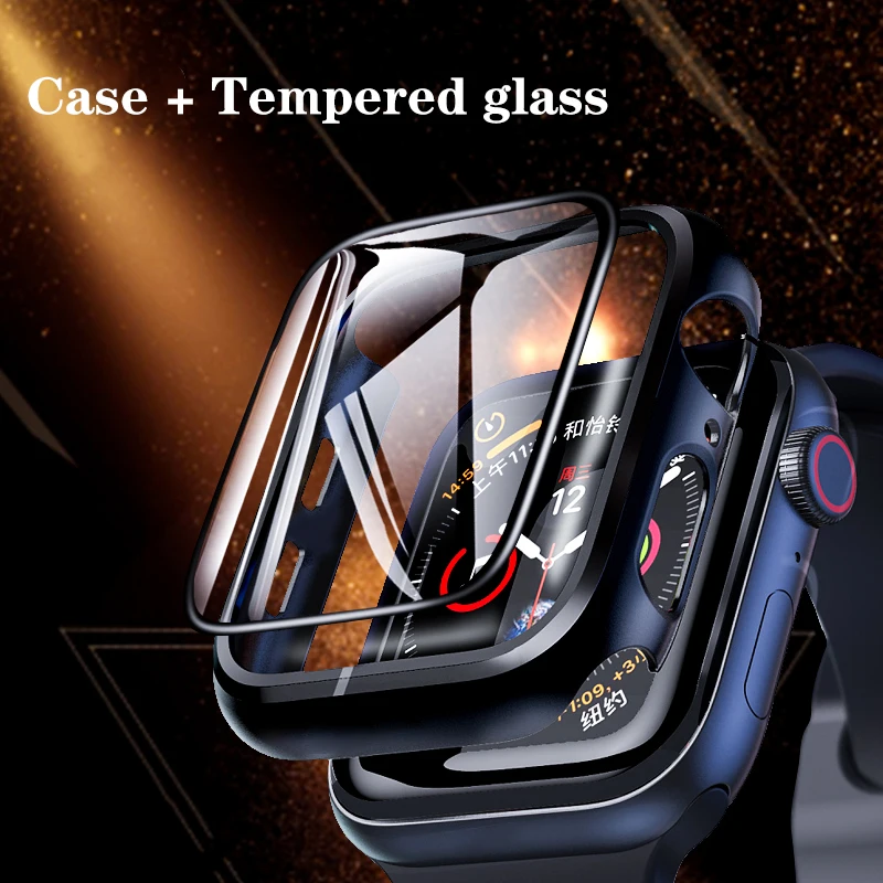 Стекло и крышка для Apple Watch Φ 9 8 7 6 SE 3 iWatch, Аксессуары для защиты экрана Apple watch series 44 мм 40 мм 38/42 мм 45 мм 41 мм