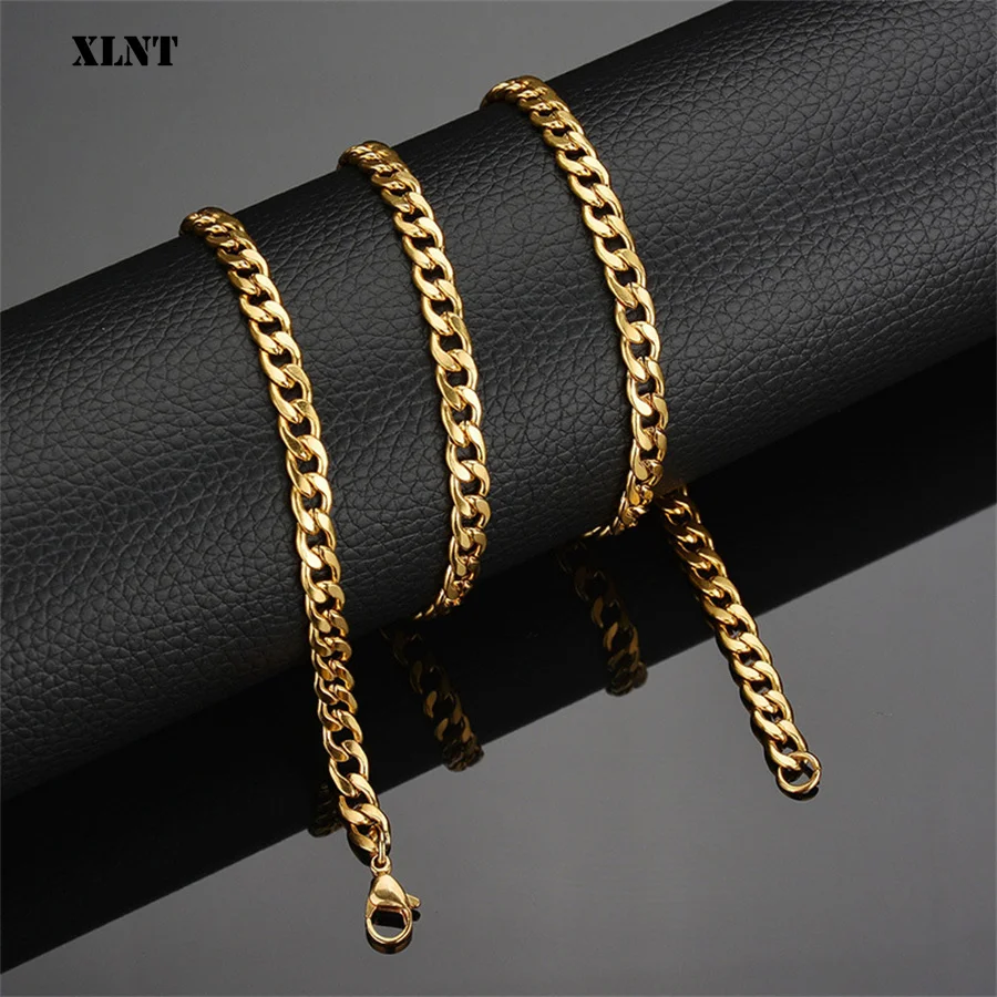 Naszyjnik z łańcuszkiem ze stali nierdzewnej Długi Hip Hop dla kobiet Mężczyźni na szyi Biżuteria modowa Akcesoria do prezentów Srebrny kolor Choker — zdjęcie 5