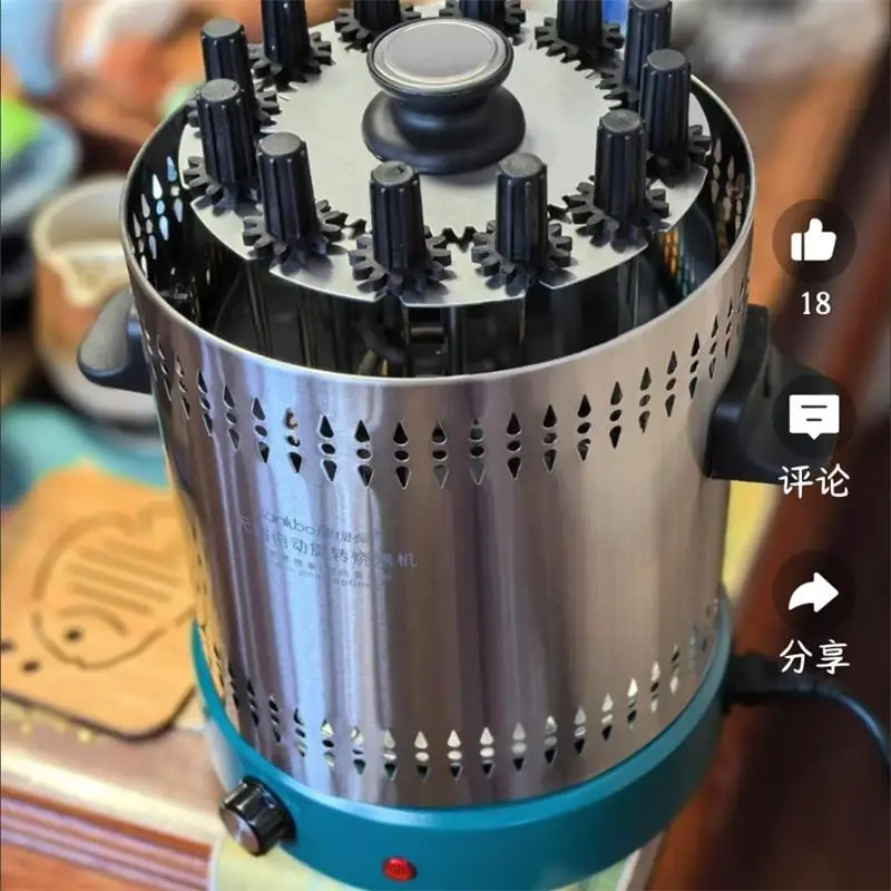 

Outdoor Indoor Barbecue Stainless Automatic Rotating Electric BBQ Grill