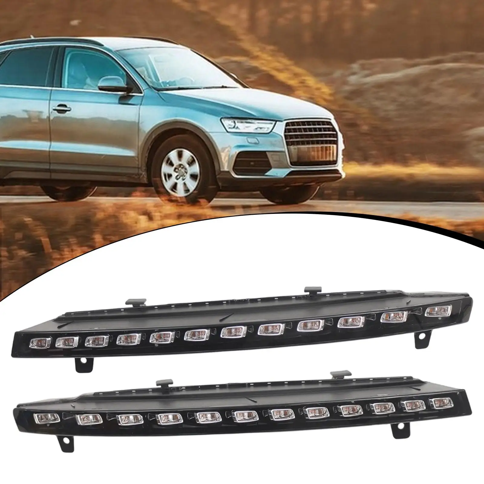 

LED Daytime Running Light for Q7 High Performance Lamp Premium Automotive Accessory Easy Installation Drl 12 Beads Replacement