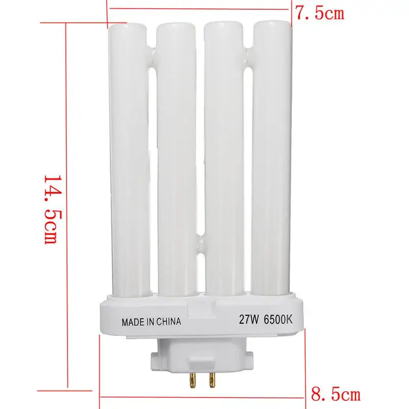 FML 27EX-N 27W 4 Pin Quad Tube Energy Saving Compact Fluorescent Light Bulb 6500K 4 Rows Eye-Protection Energy Saving Lamp-Tube