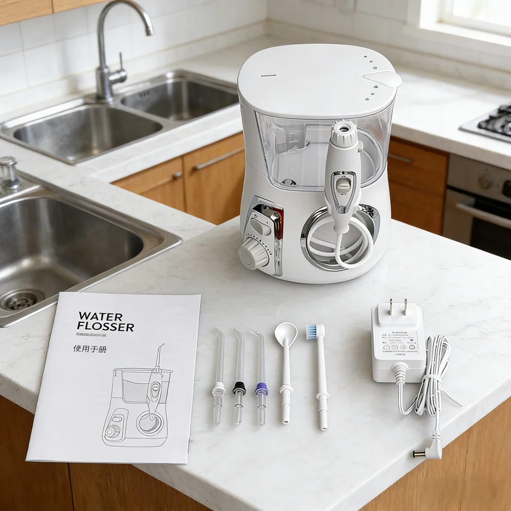 

Home Desktop Water Flosser with IPX7 Waterproof & 800ML Large Tank, Deep Cleaning & Irrigation in One