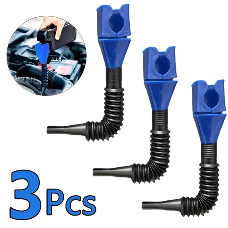 3Pcs Motorcycle Refueling Funnel Telescopic Car Engine Oil Gasoline Filter Transfer Foldable Plastic Funnels Auto Accessories