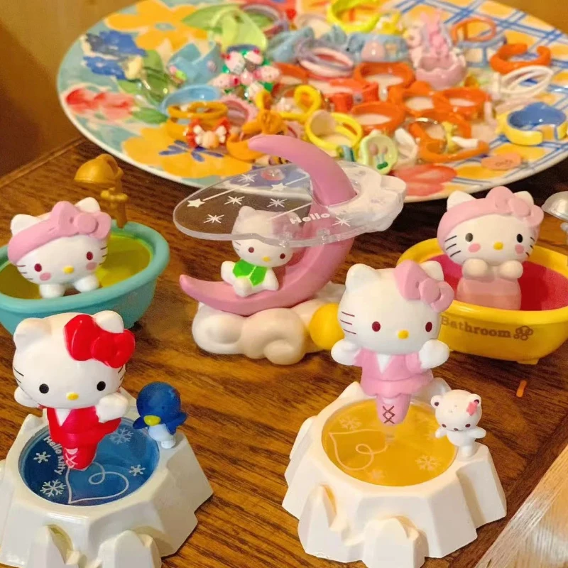 

New Blind Box 8 Assembled Dolls Moon Forest Cat Skating Cute Duck Bathtub Scene Holiday Surprise Holiday Gifts For Girls