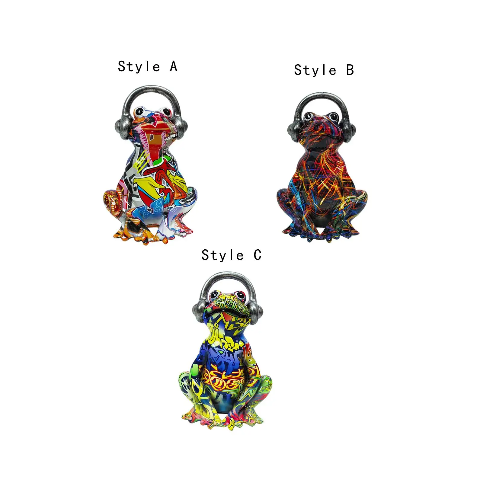 

Фигурка из смолы, креативная настольная центральная часть, украшение для дома, граффити, статуя лягушки для камина, спальни, кабинета, новоселье, сад