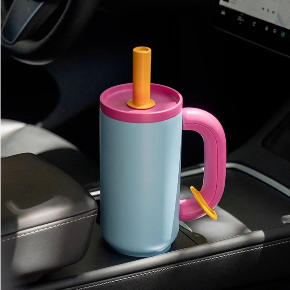 40oz Insulated Tumbler with Straw Ice Cold 12hr Hot  Leakproof Stainless Steel Travel Mug Car  insulated water bottle drinkware