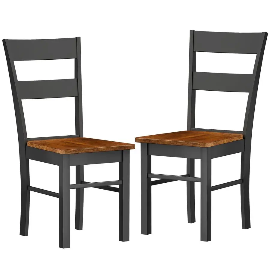

Dining Chairs, Set of 2 Farmhouse Kitchen amp Dining Room Chairs with Open Back, Rubber Wood Seating for Living Room and Dining
