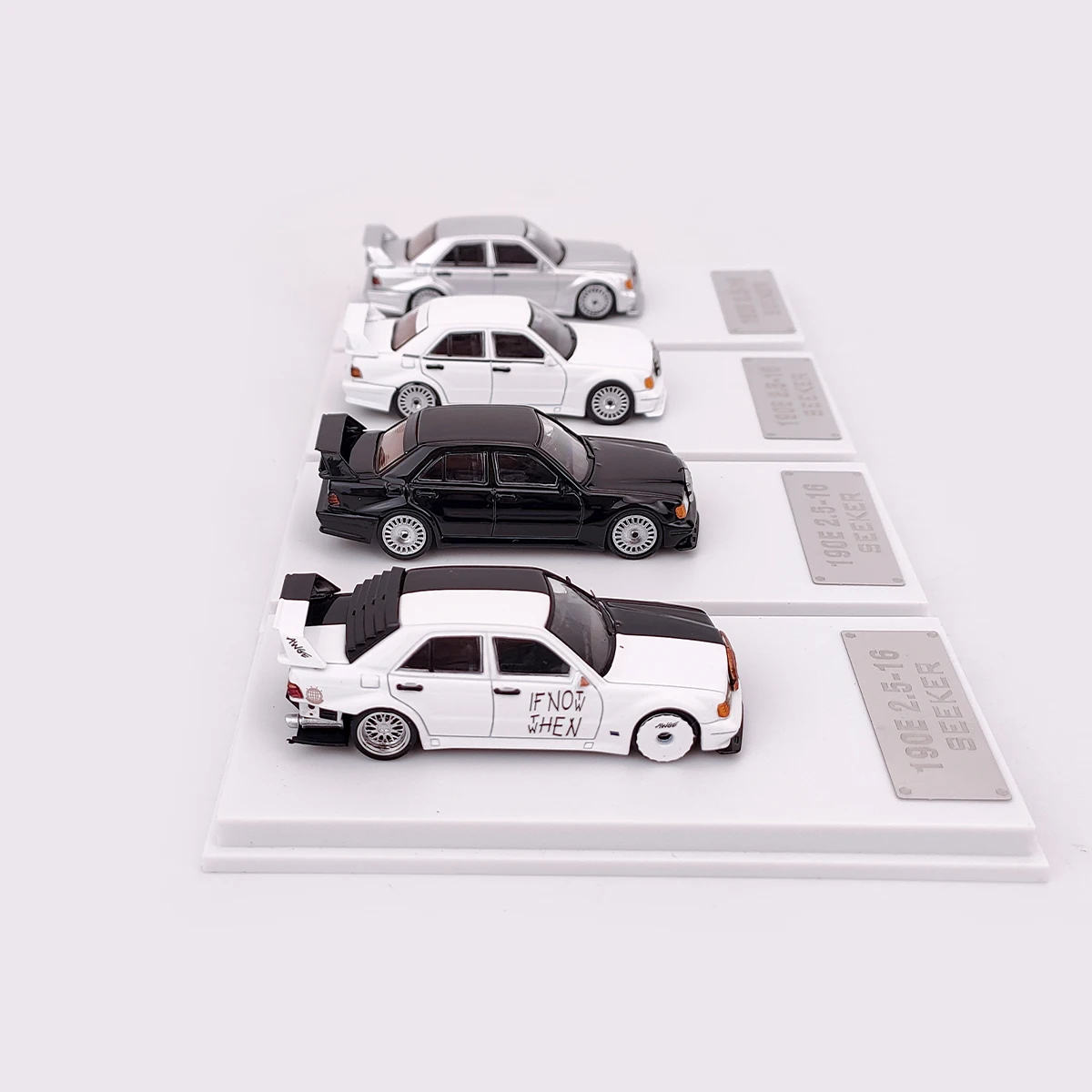 يموت الصب 1:64 مقياس بنز 190E 2.5-16 Evo NFS محاكاة سبيكة ثابتة نموذج سيارة المشجعين جمع ديكور المنزل الحلي المعدنية #3