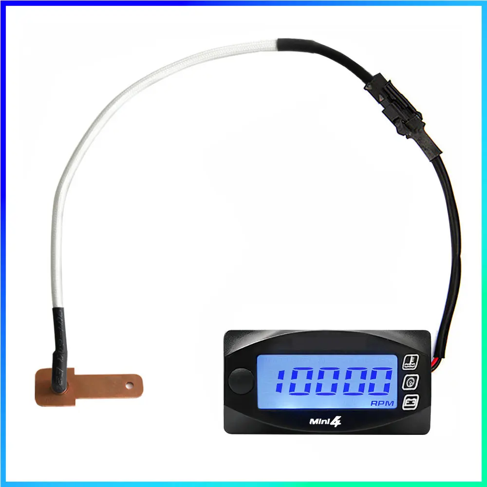 Koso Motorcycles MINI 4 DUAL TEMP METER  Fin Type Sensor Voltage Time RPM thermometer LED Digital Display Quad universal gauge