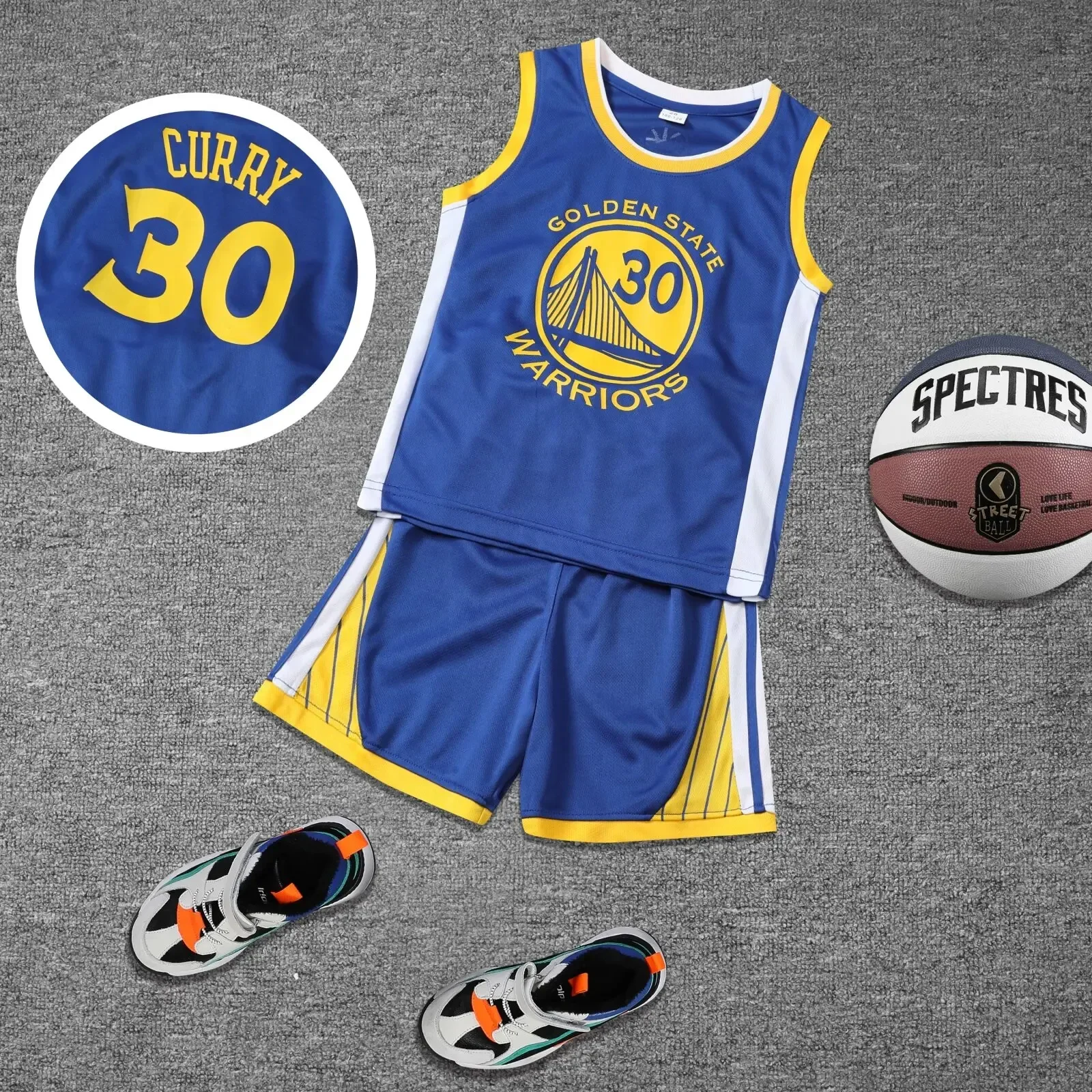 NEW 24/25 Children's clothing suit#30boy girl Basketball Jerseys set primary school jersey game team uniform training vest