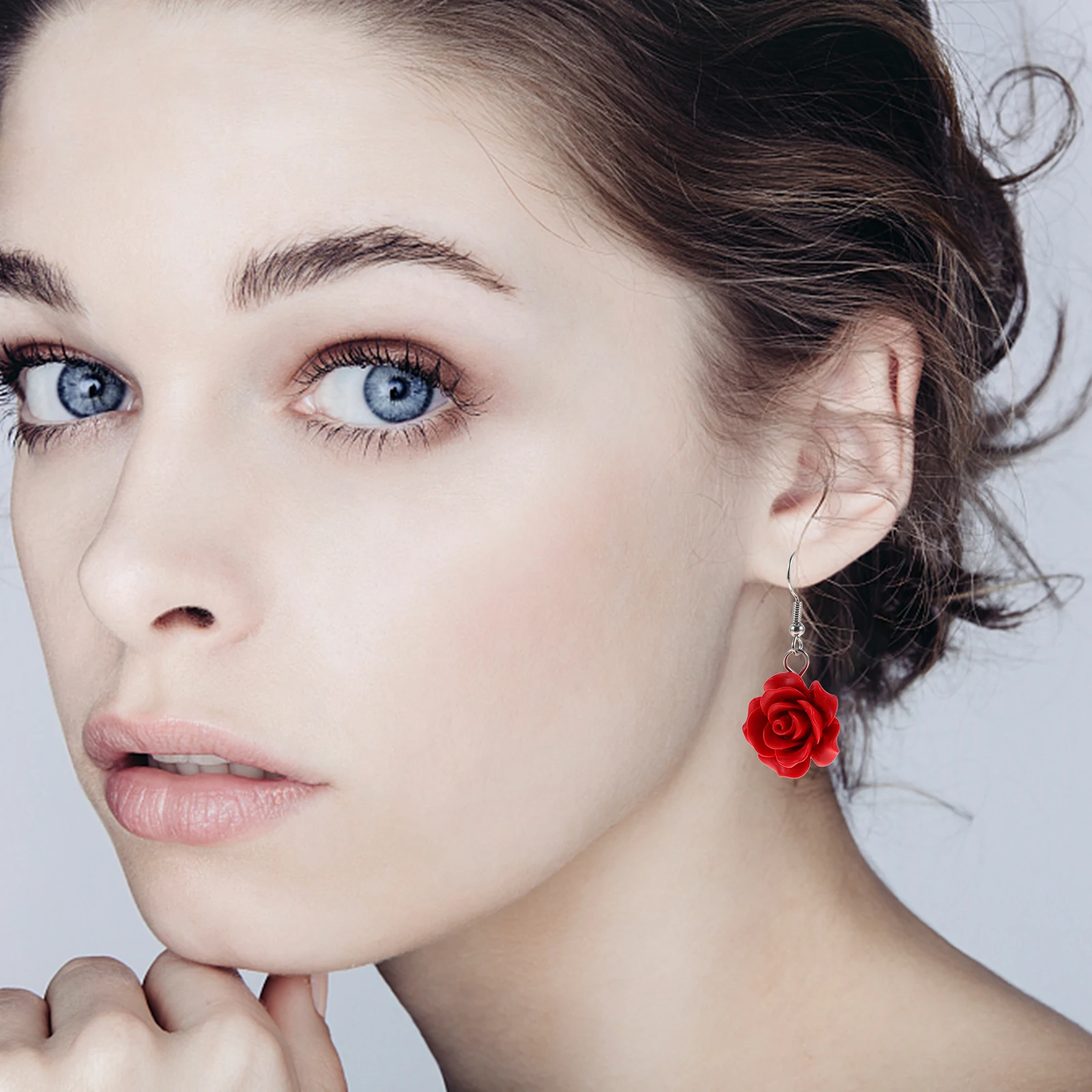 

2Pairs Rose Flower Earrings Hook Drop Earrings Lightweight Durable Womens Jewelry for Dating Wedding Thanksgiving Gift