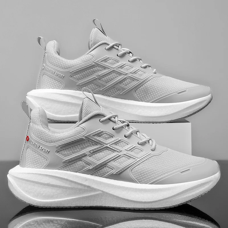 

Men Running Shoes Lightweight Flat Bottomed Non Slip Outdoor Fashion Lace Up Soft Comfortable Sports Training Sneakers for Man