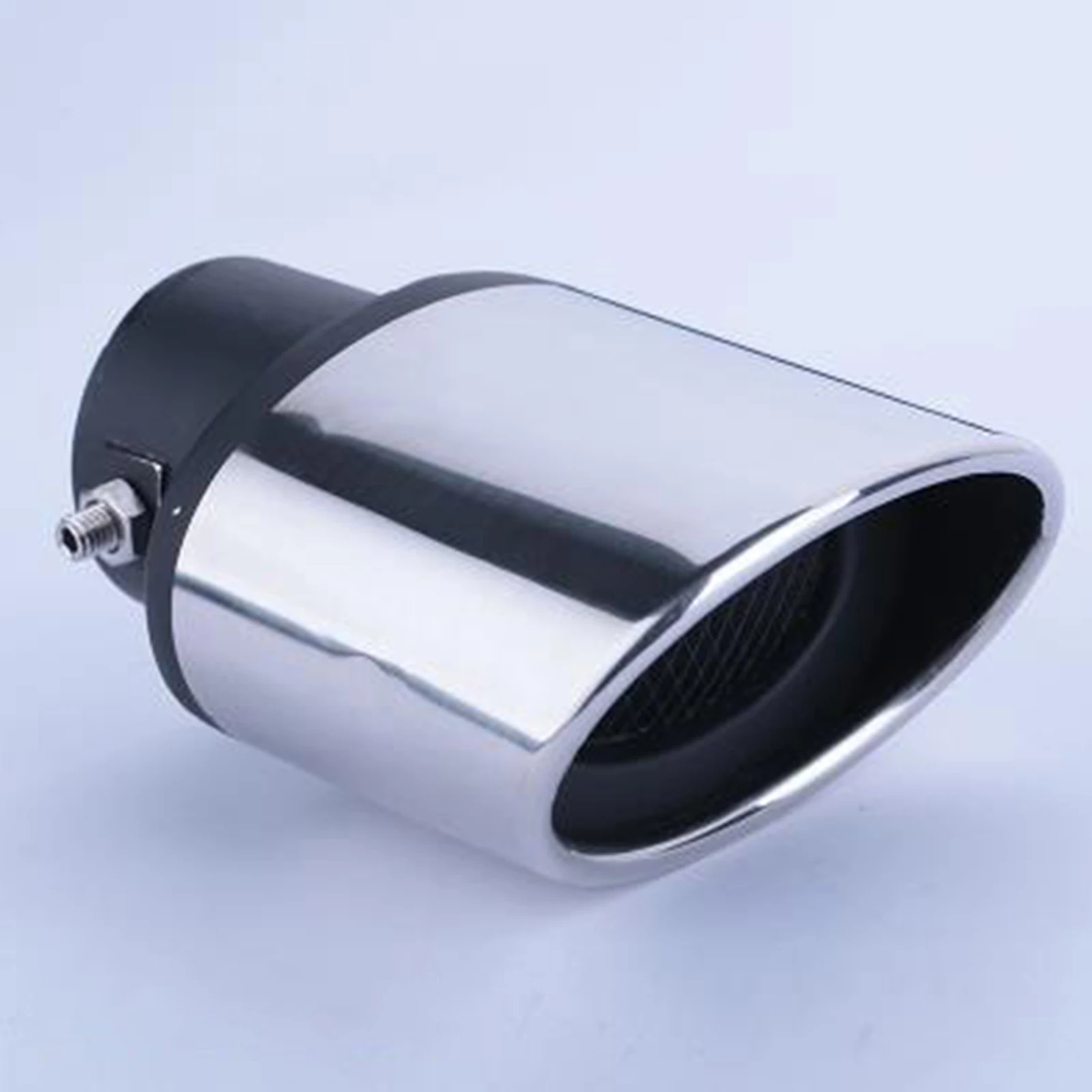 

idain Universal Curved Stainless Steel Bolt-On Car Exhaust Tail Tip Pipes Fit 1.5" to 2.1" Diameter Pipes, Inlet 2.4",