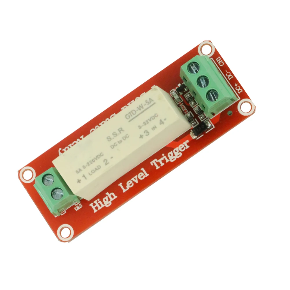 DC 5V 220V 5A 1 Channel SSR Solid State Relay Module High Low Level Trigger Switching Transistor Board For Arduino Uno R3