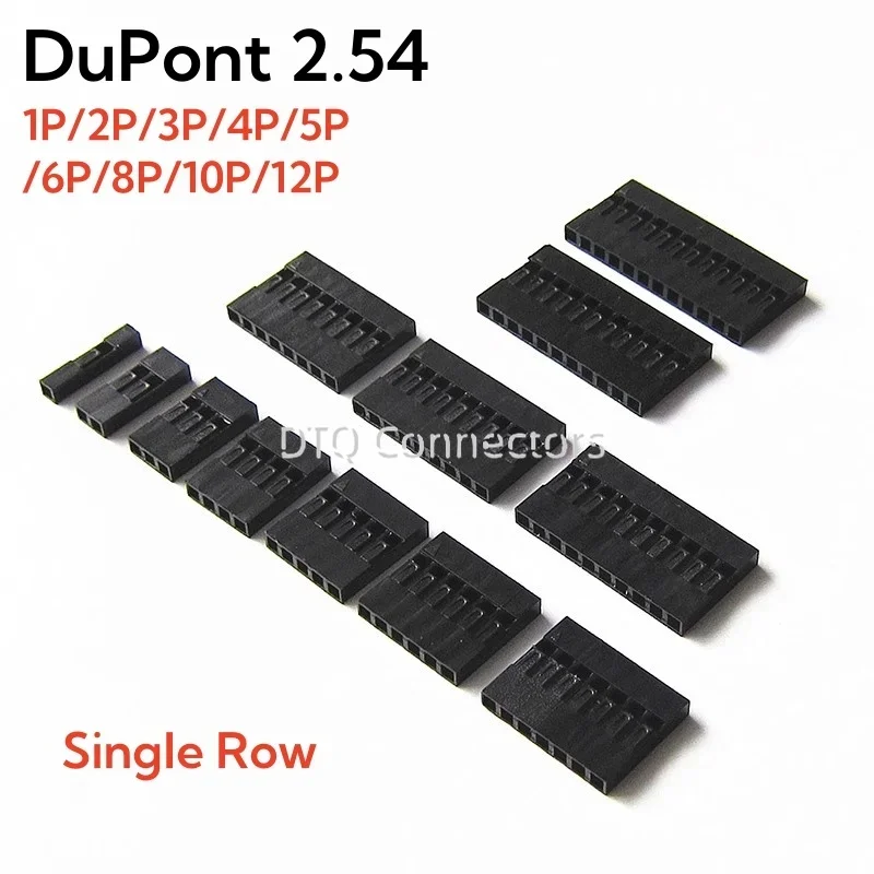 50pcs 2.54mm Dupont connector Male/Female Pin Way Cable Plug 2/3/4/5 Pin Electrical Pin Jumper Header Housing Wire Connector Kit