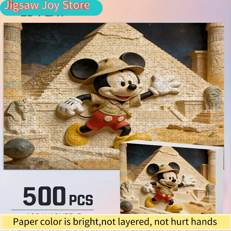 

2D Flat, Disney Disney Stitch & Mickey Mouse Puzzle Suitable for Adults - Wall Decal, 2D Printed Frameless & Adult' Brain Teas