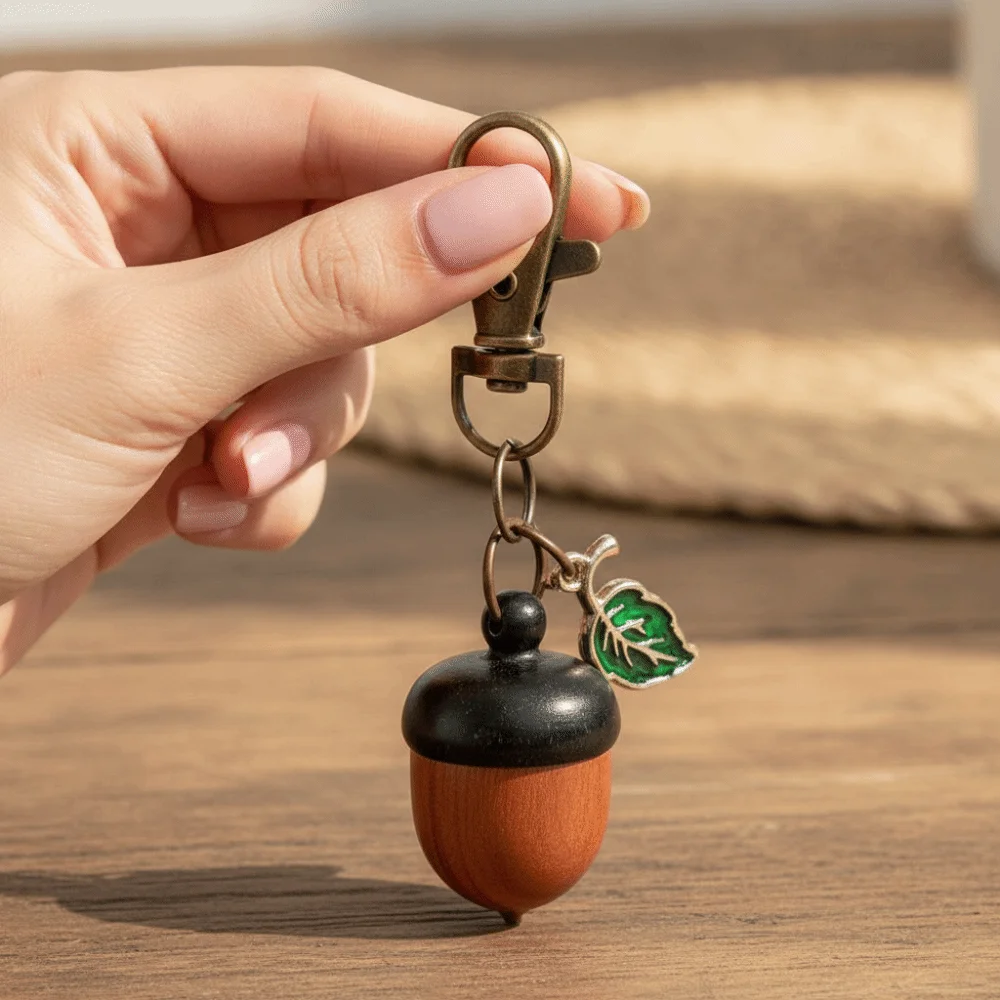 Simulation Acorn Acorn Keychain Lightweight Small Item Storage Acorn Twist Open Keychain Twist Open O-Shaped Buckle
