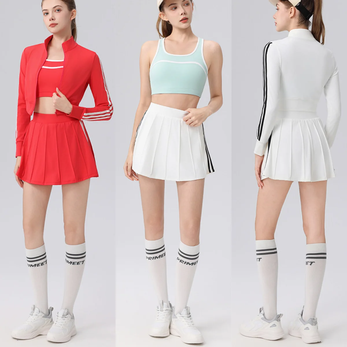 

2/3 шт. комплект теннисной юбки, спортивный комплект, спортивный комплект, женский спортивный костюм, одежда для бега, спортивный бюстгальтер с длинными рукавами, спортивная одежда, одежда