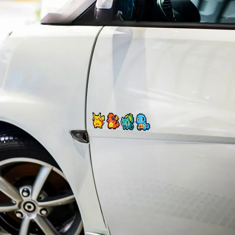 Anime SP Car Stickers Pixel Cartoon Kawaii Pikachu Stickers Personality Gengar Jigglypuff Car Side Window Reflective Stickers