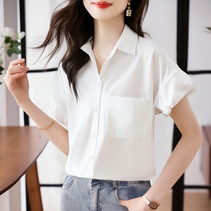 

Womens Summer Chiffon Shirt Slimming Sleeveless BlouseOffice Wear Pure Color Button Down Tops Comfortable Ladies Clothing