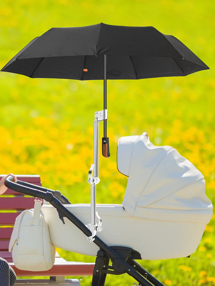 AliExpress willstar 2/3 Fold Stainless Steel Umbrella Stand Adjustable Stroller Umbrella Mount Holder 360° Rotation Bicycle Sunshade Fixing Clip