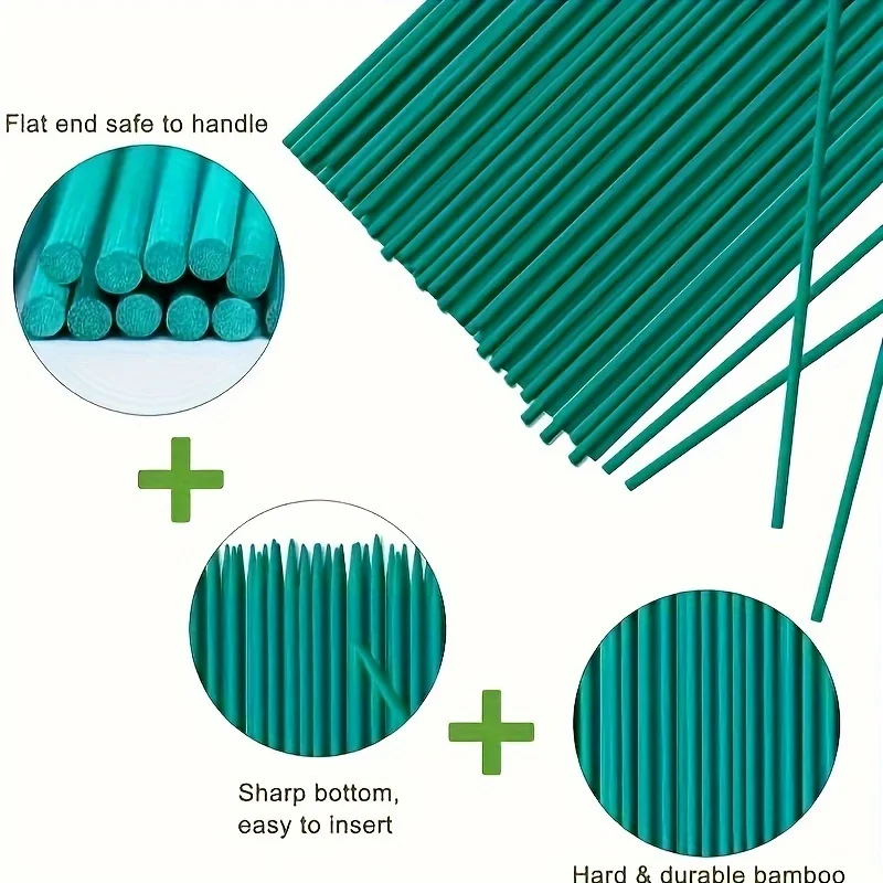 25 szt., zielone wodoodporne pałeczki podtrzymujące rośliny, zewnętrzne pręty podtrzymujące rośliny pomidora odporne na warunki atmosferyczne trwałe