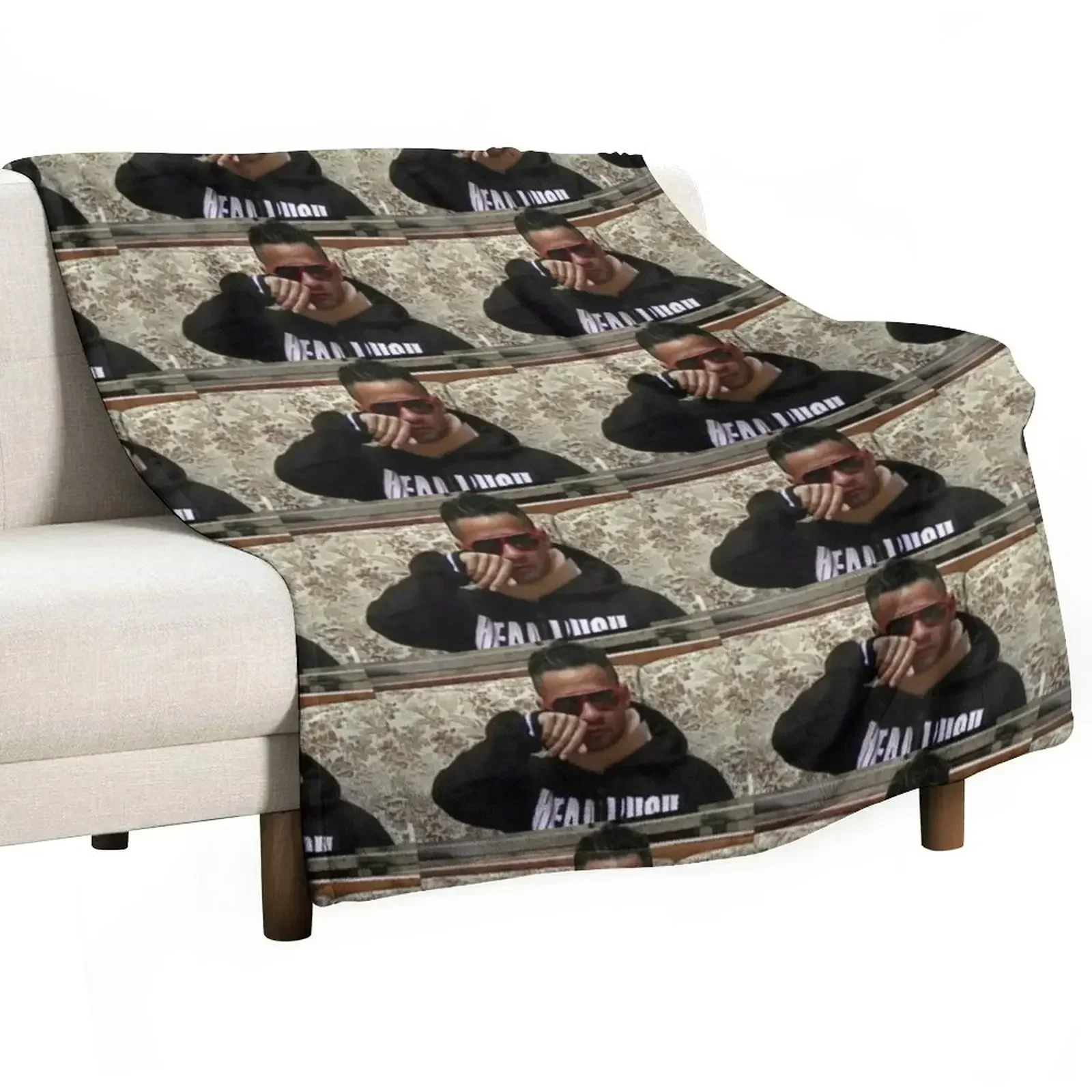 Crying Situation with a Neck brace Throw Blanket halloween anime Sofa Picnic Sofa Throw Blankets