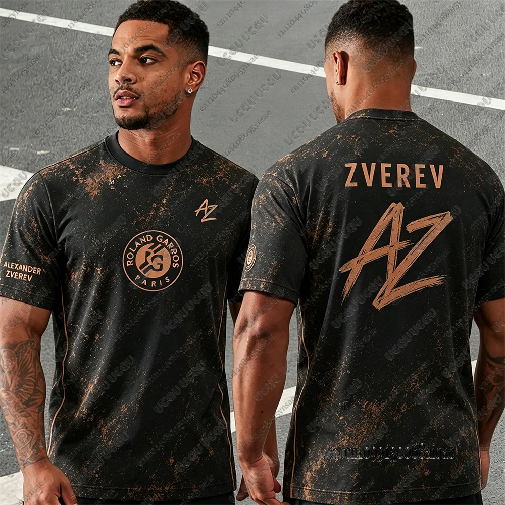 2026 New French Tennis Match Tennis Jerseys For Men Alexander Zverev Champions Tshirt Casual Sports Short Sleeve Tshirts Man Top
