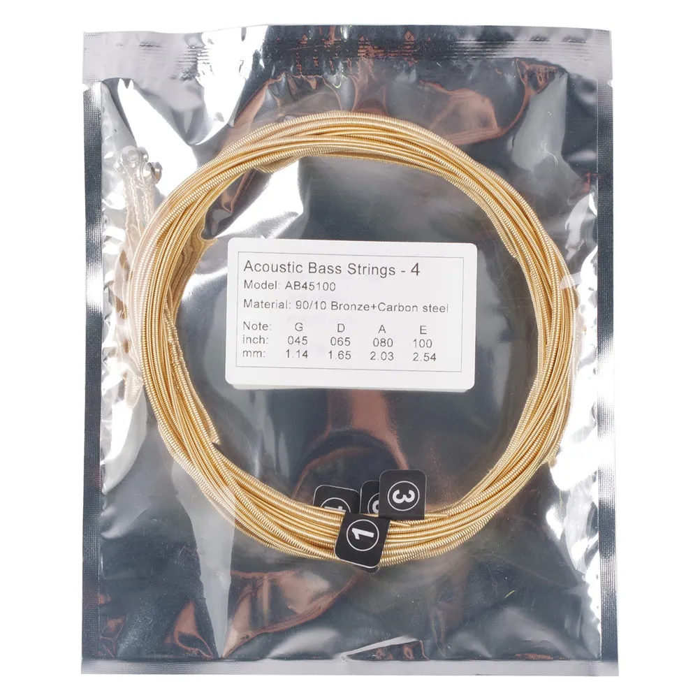 1Set Premium Bass Strings Replacement Set Sturdy Carbon Steel Brass Construction Smooth Surface Easy Safe Installation Bass